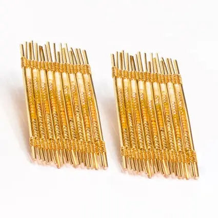 Wire and Bead Ombre Rectangle Earrings