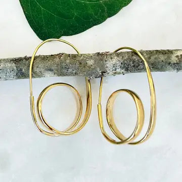 Spiral Brass Earrings