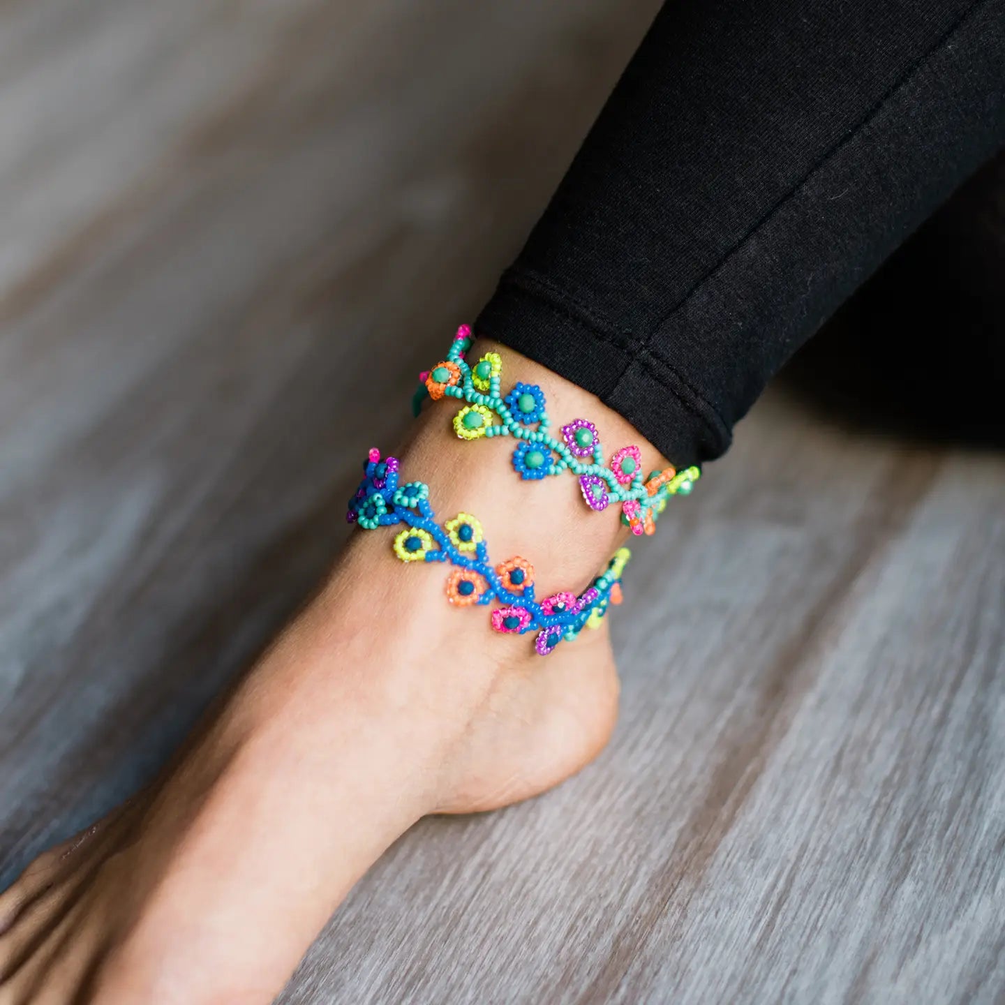 Beaded Flower Anklet