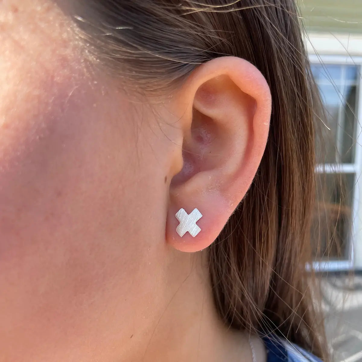 X's Sterling Silver Posts