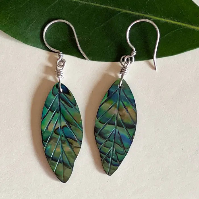 Abalone Leaf Earrings