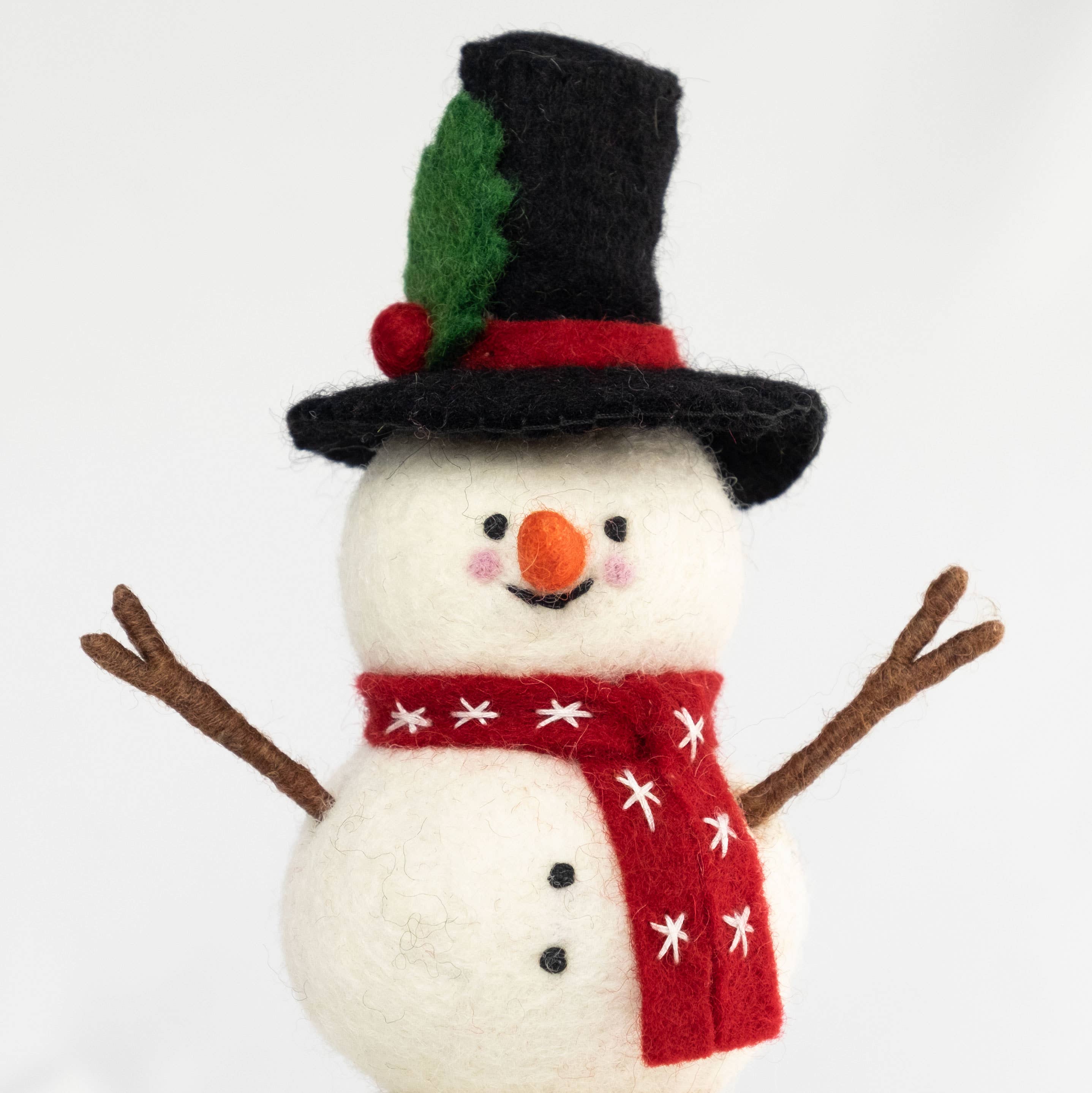 Christmas Decor Felt Snowman with Red Scarf