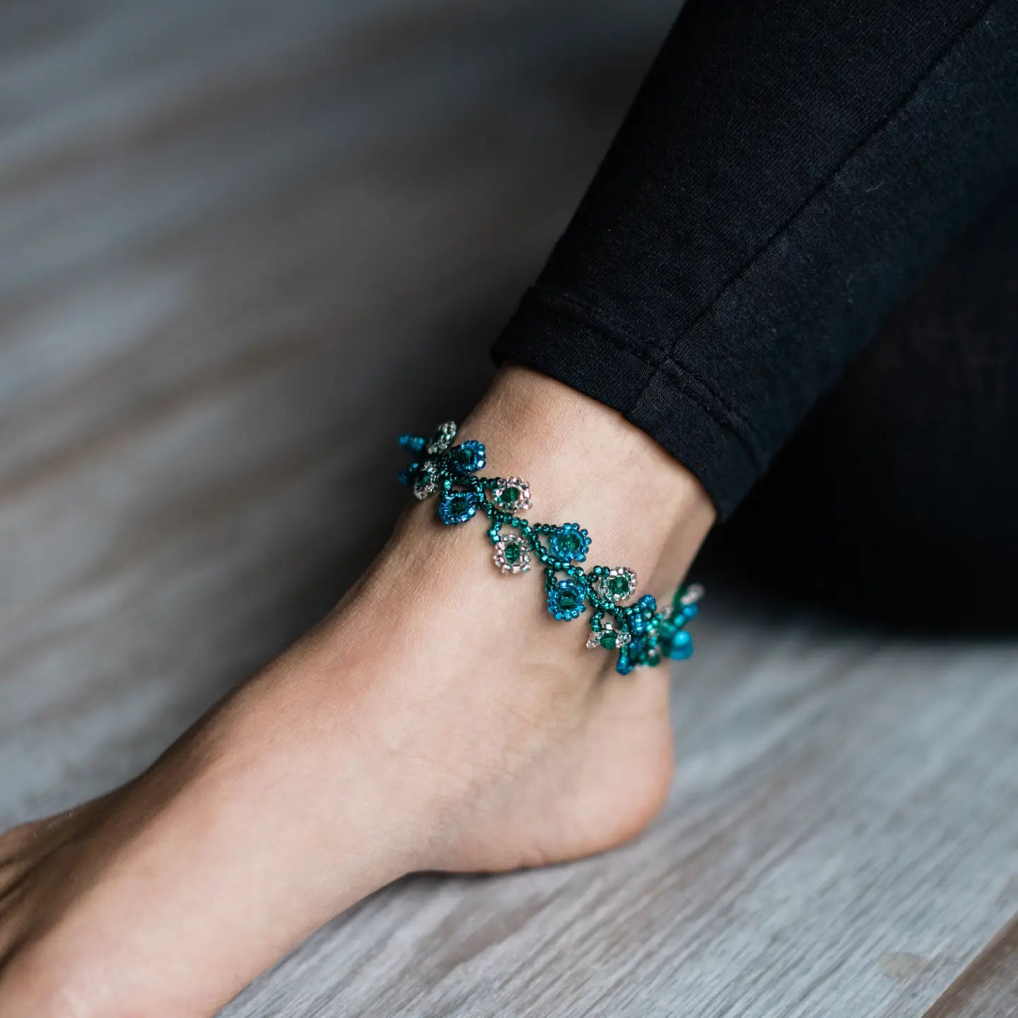 Beaded Flower Anklet