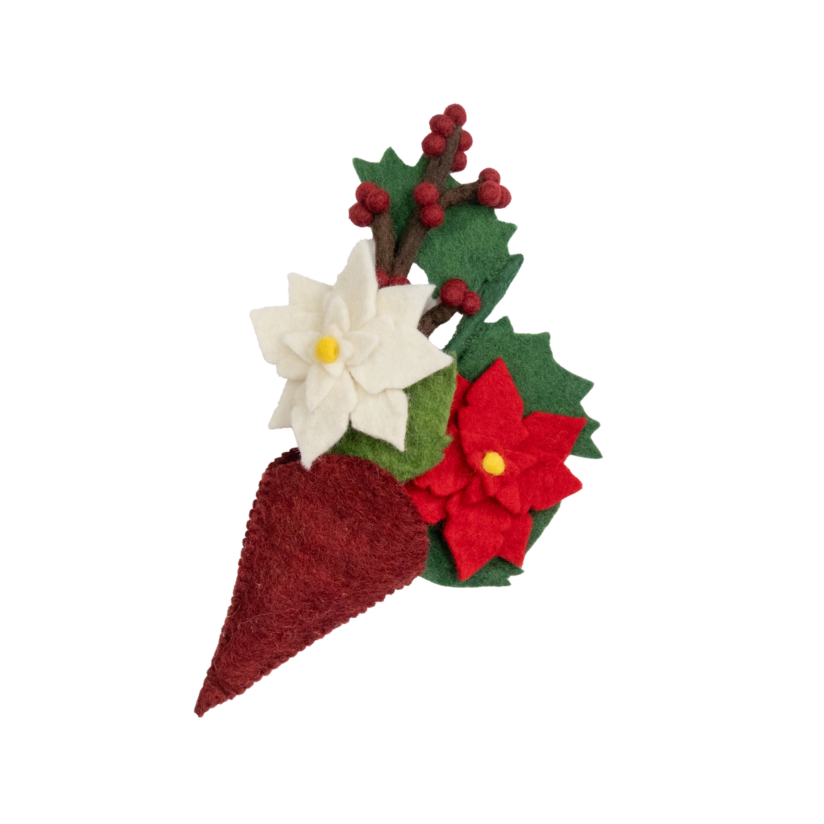 Mini Felt Hanging Poinsettia Bouquet