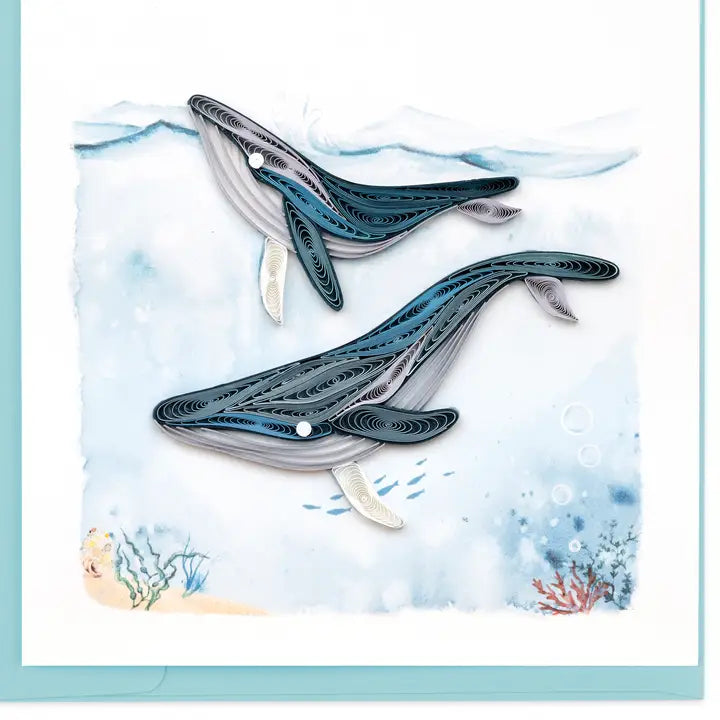 Humpback Whales Quilling Card