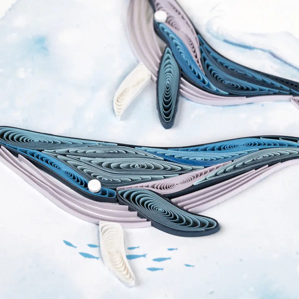 Humpback Whales Quilling Card