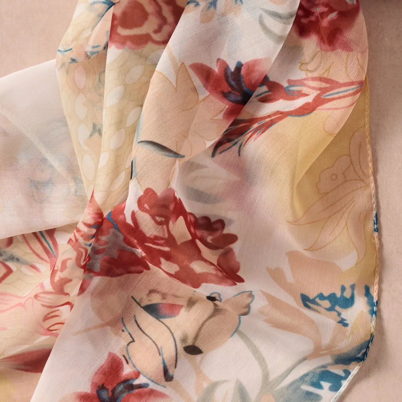 Floral Chiffon Scarf