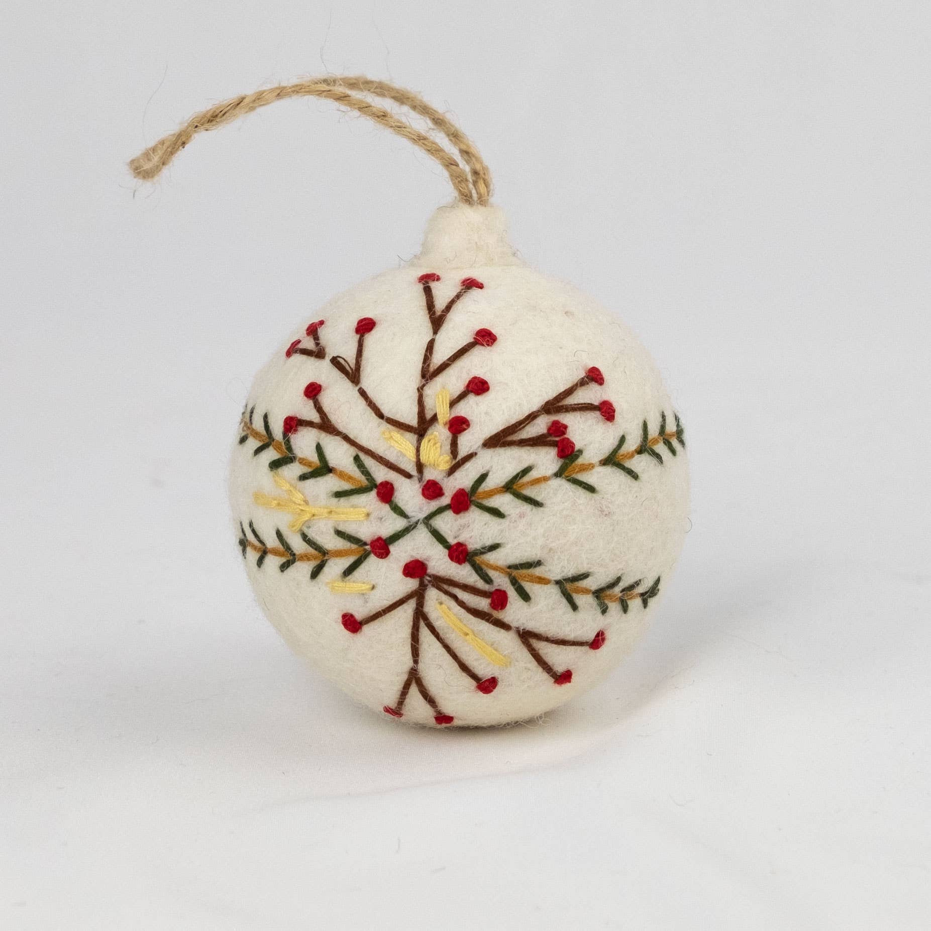 White Felt Assorted Ornament