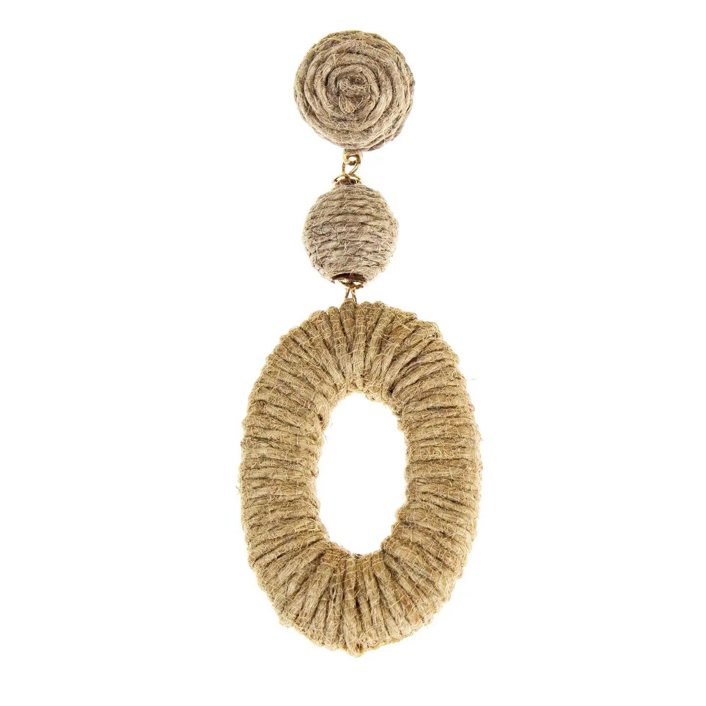 Jute Clip On Earrings