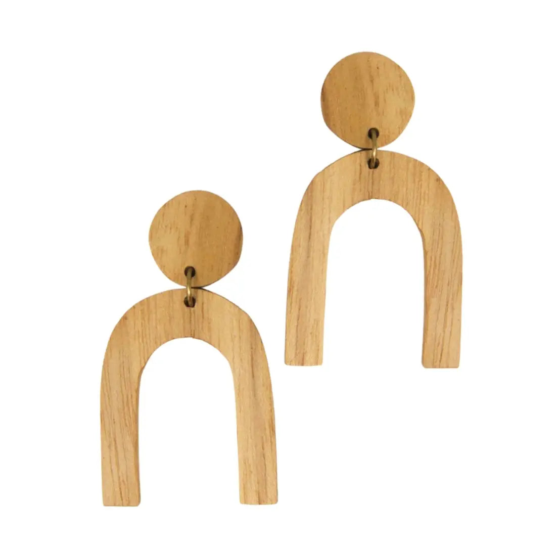 Wood Modern Shape Earrings