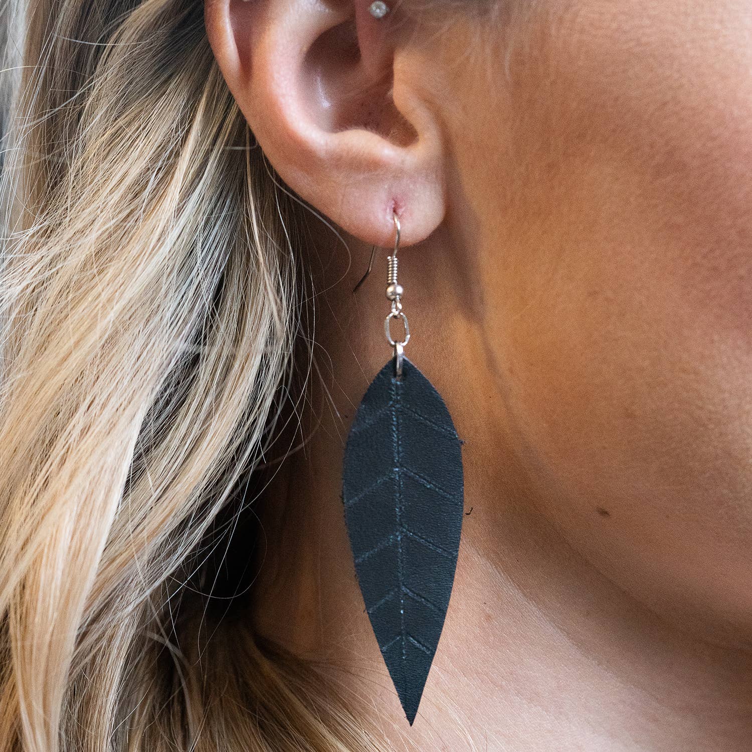 Medium Leather Earring
